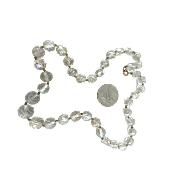 Vintage 1930s Fine Crystal Necklace With Faceted Beads 16 Inches Elegant Jewelry - Picture 8 of 8